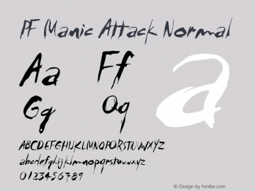 Пример шрифта PF Manic Attack