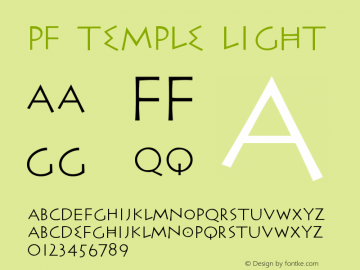 Пример шрифта PF Temple