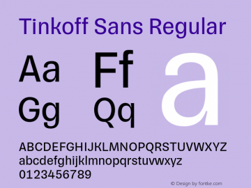 Пример шрифта Tinkoff Sans Regular