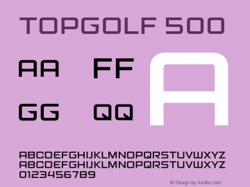Пример шрифта Topgolf 500 Italic