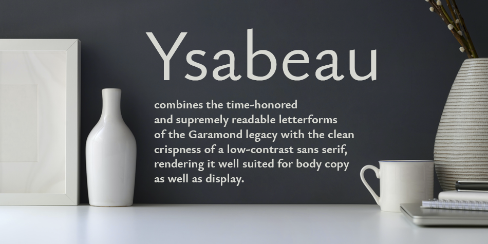 Пример шрифта Ysabeau Infant ExtraLight Italic