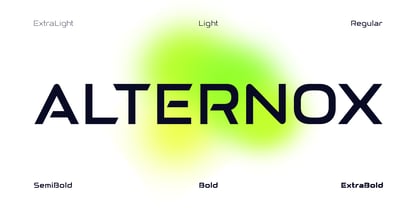 Пример шрифта Alternox Extra Light