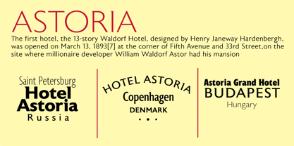 Пример шрифта Astoria