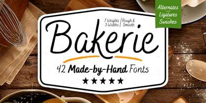 Пример шрифта Bakerie Rough Wide Thin