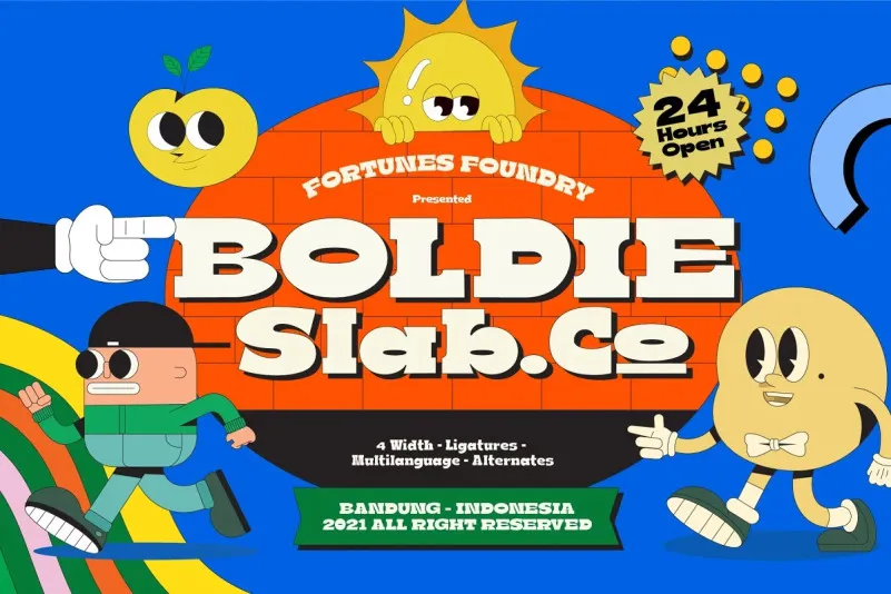 Пример шрифта Boldie Slab Regular
