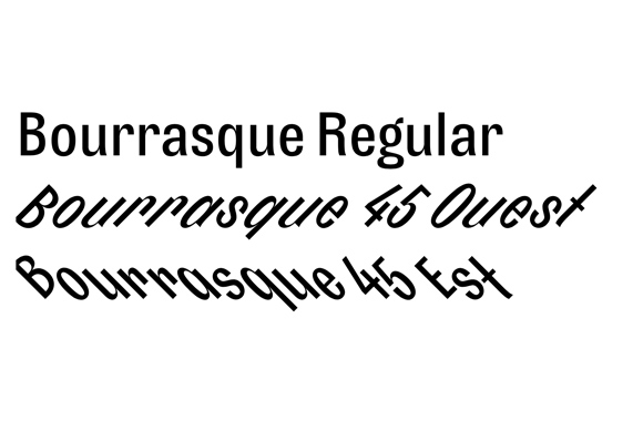 Пример шрифта Bourrasque 45 Ouest