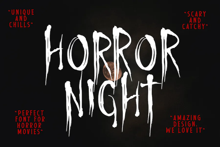 Пример шрифта Horror Night
