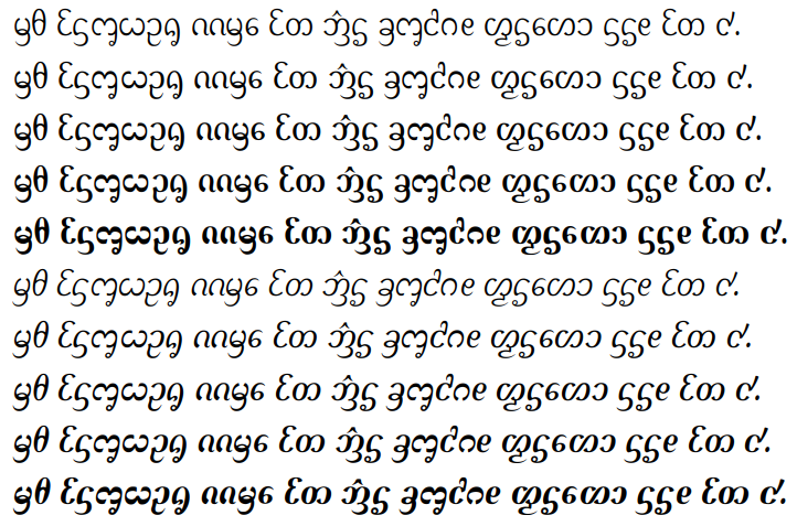 Пример шрифта Dai Banna SIL Medium