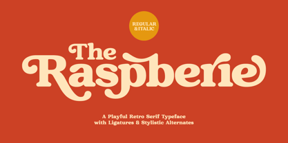 Пример шрифта Raspberie Italic