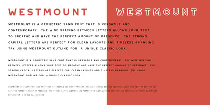 Пример шрифта Westmount Regular