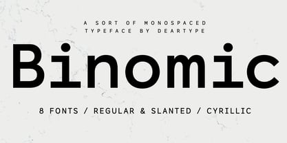 Пример шрифта Binomic Slanted Medium