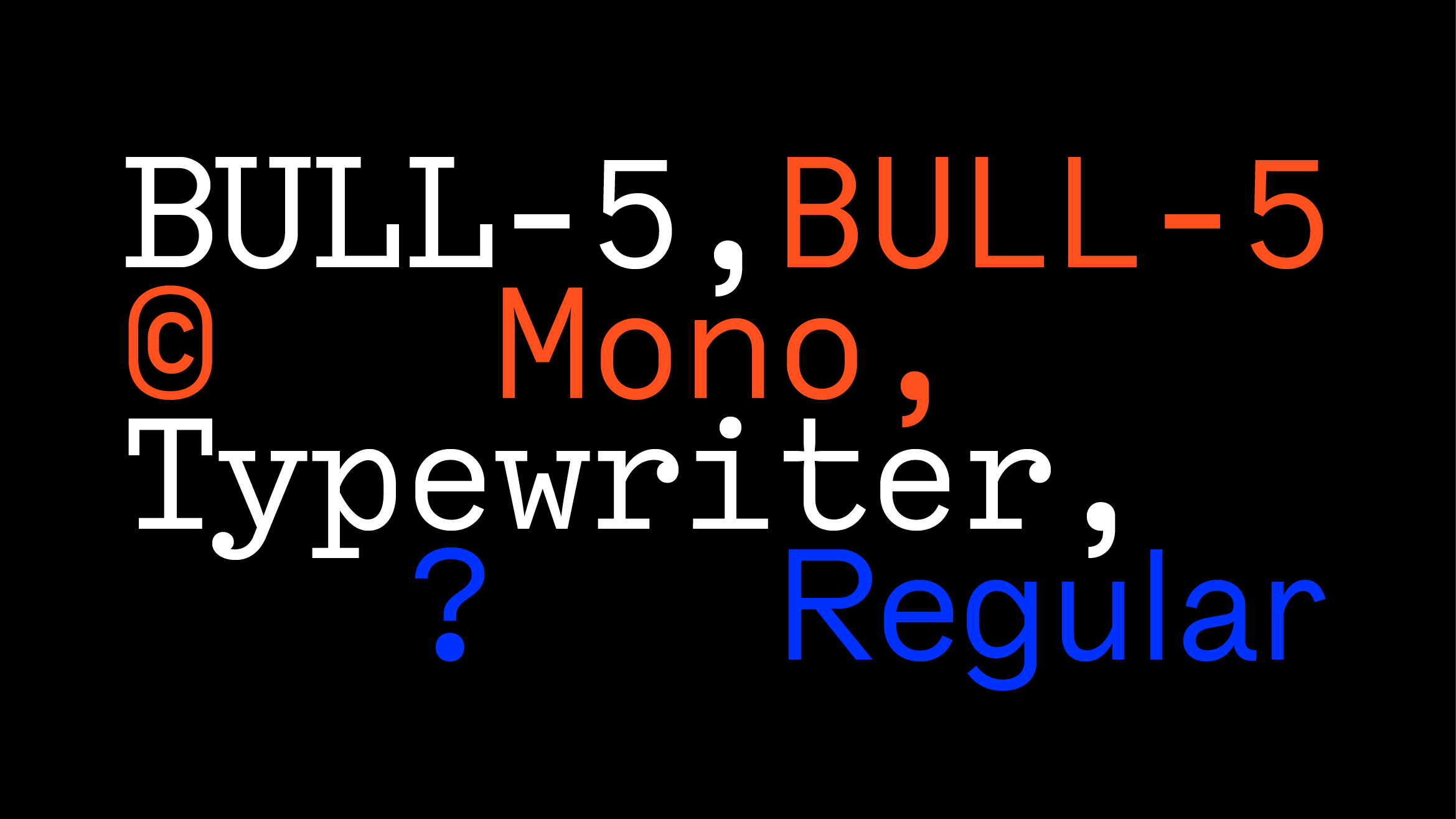 Пример шрифта Bull-5 Regular