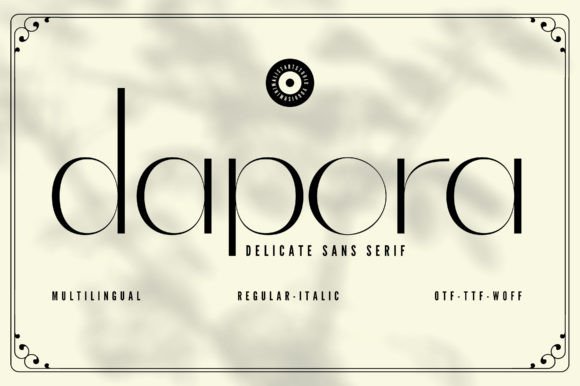 Пример шрифта Dapora Italic