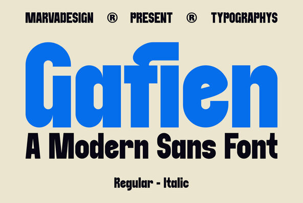 Пример шрифта Gafien Italic
