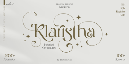 Пример шрифта Klaristha Thin