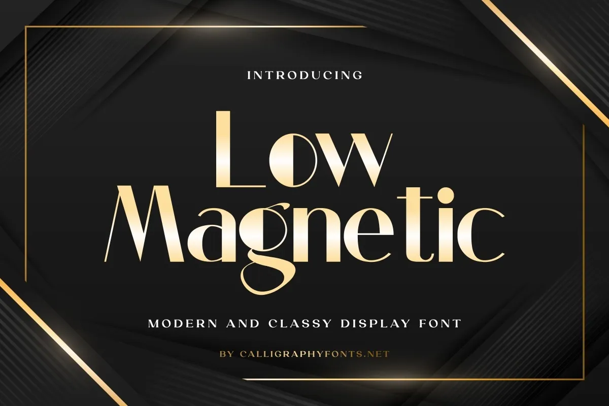 Пример шрифта Low Magnetic Italic