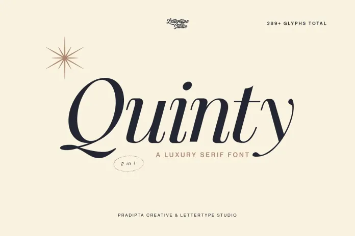 Пример шрифта Quinty Italic