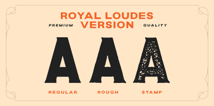Пример шрифта Royal Loudes Stamp