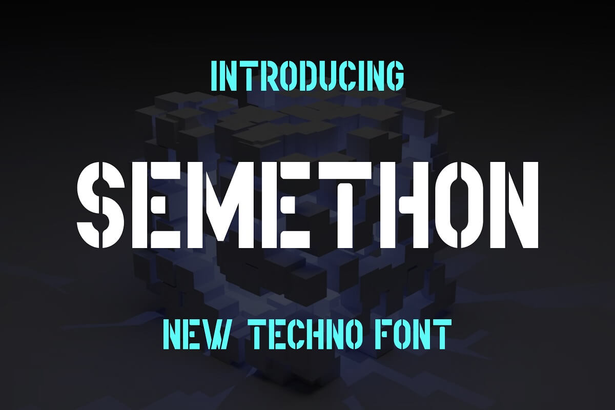 Пример шрифта Semethon