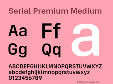Пример шрифта Serial Premium Medium Italic