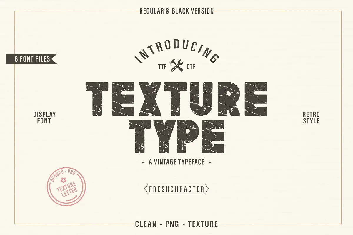 Пример шрифта Texture Type Regular