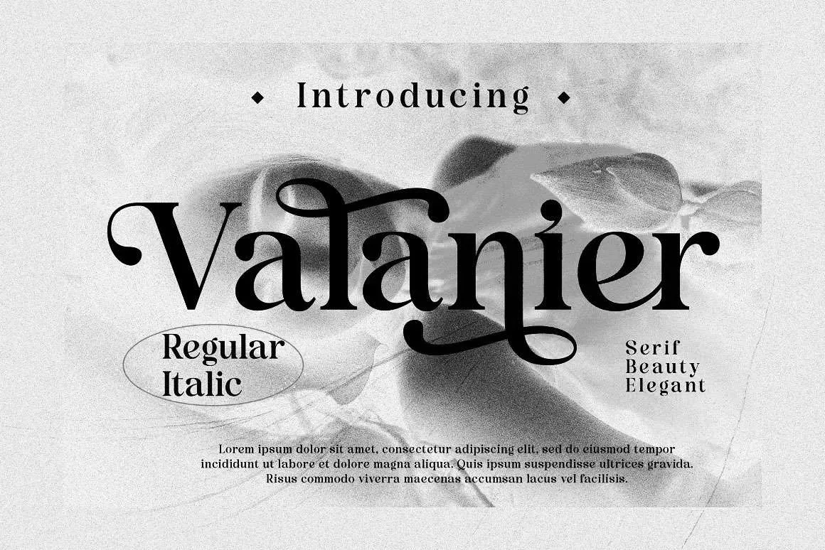 Пример шрифта Valaneir Regular