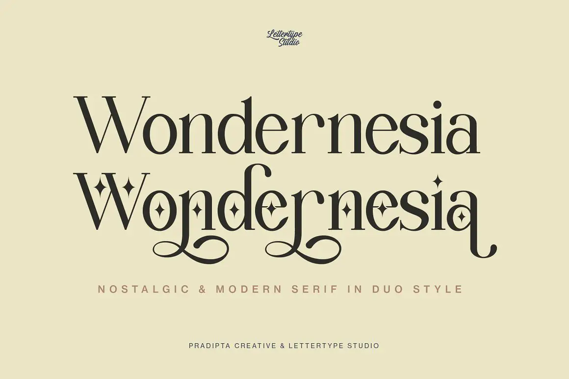 Пример шрифта Wondernesia