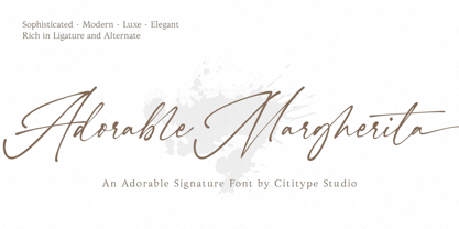 Пример шрифта Adorable Margherita Script