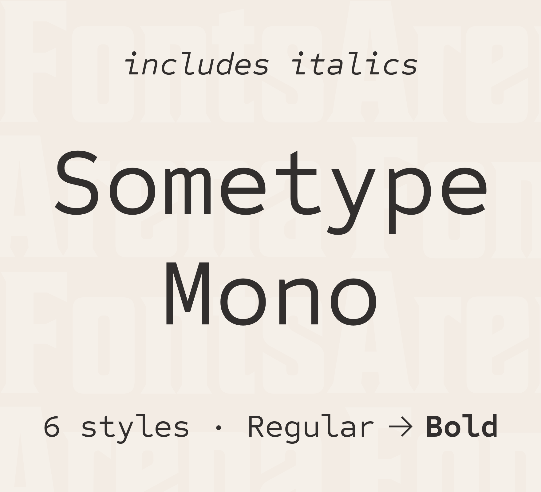 Пример шрифта Sometype Mono Italic