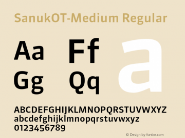 Пример шрифта Sanuk OT Regular