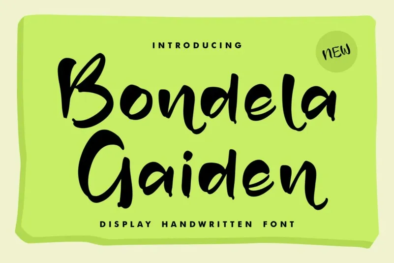 Пример шрифта Bondela Gaiden Regular