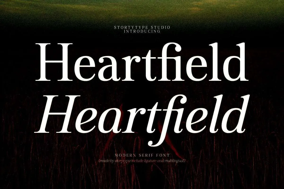 Пример шрифта Heartfield