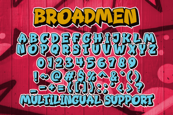 Пример шрифта Broadmen Outline