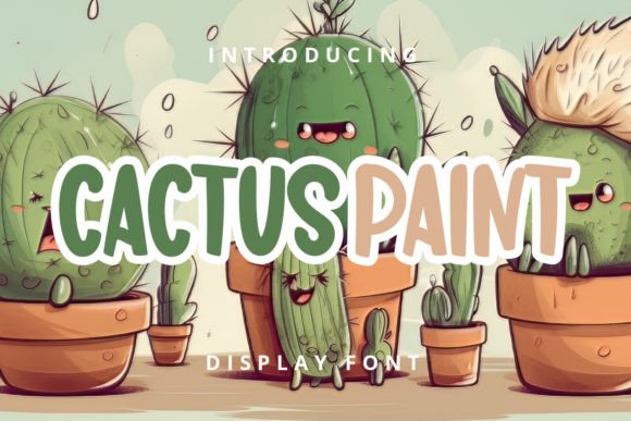 Пример шрифта Cactus Paint