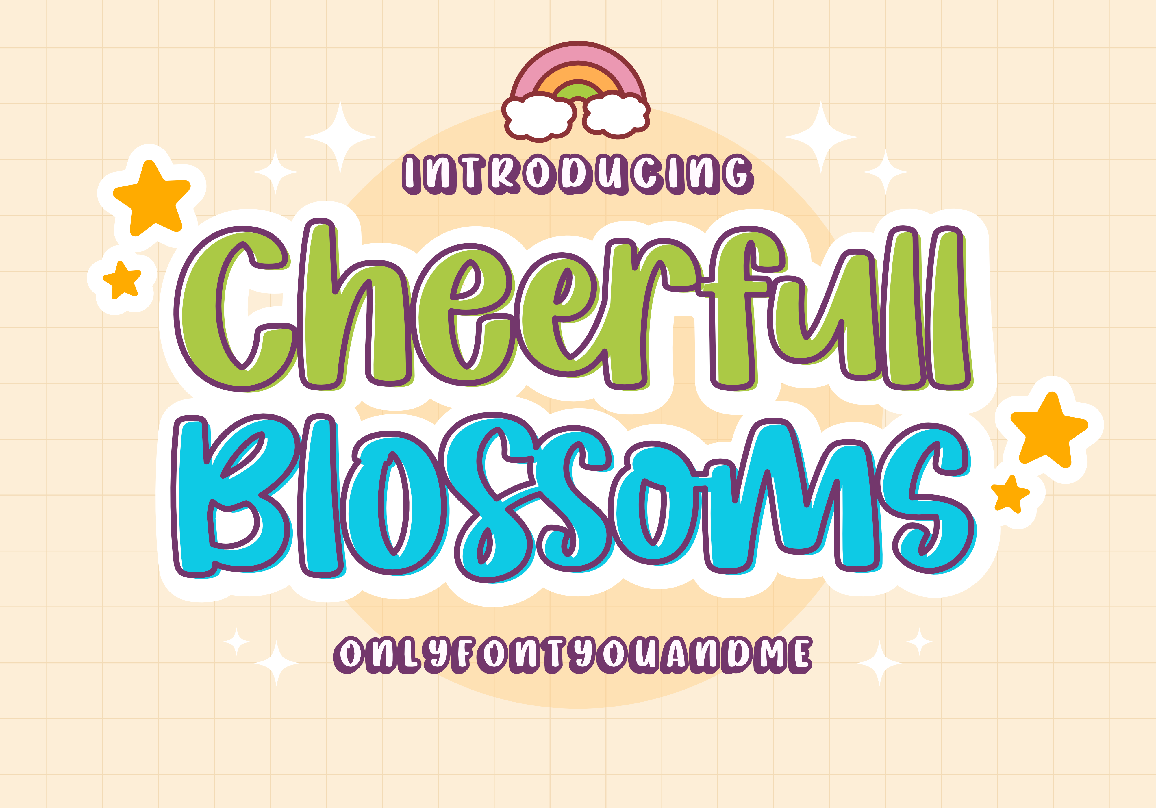 Пример шрифта Cheerfull Blossoms Regular