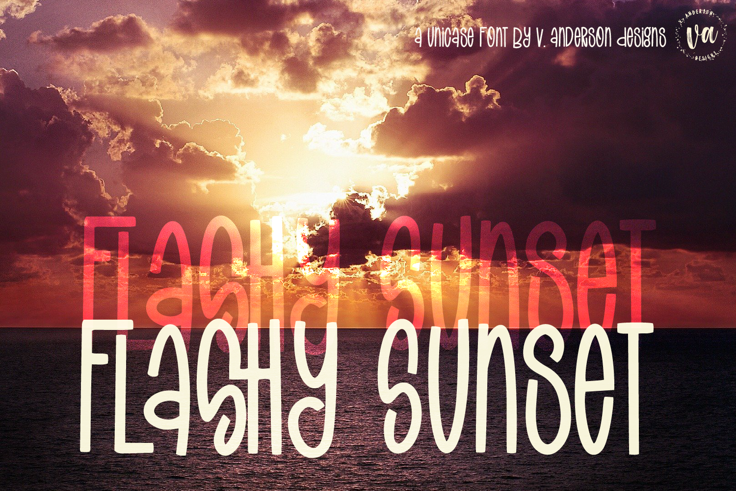 Пример шрифта Flashy Sunset Regular