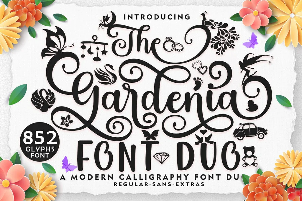 Пример шрифта The Gardenia Extras