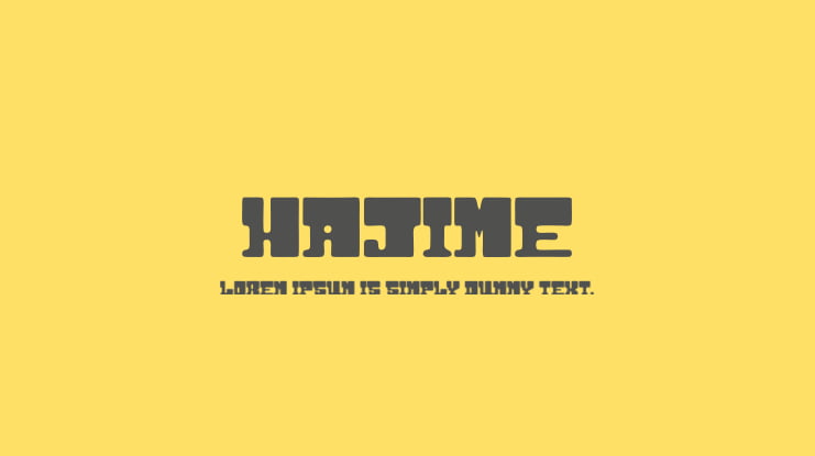 Пример шрифта HAJIME Regular