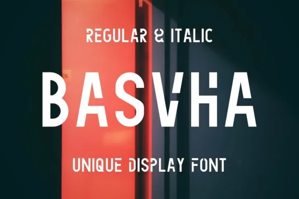 Пример шрифта Basvha Italic