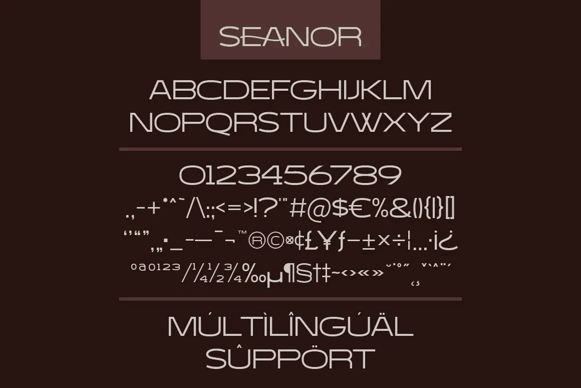 Пример шрифта Seanor Regular