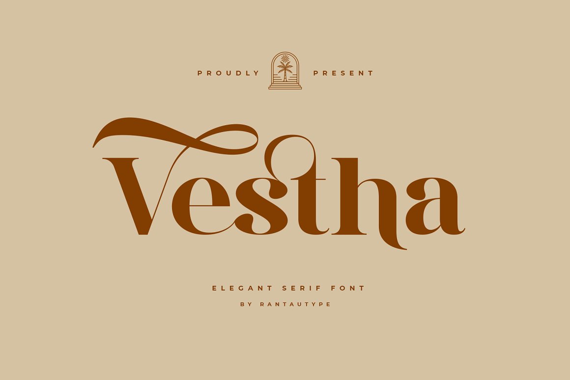 Пример шрифта Vestha
