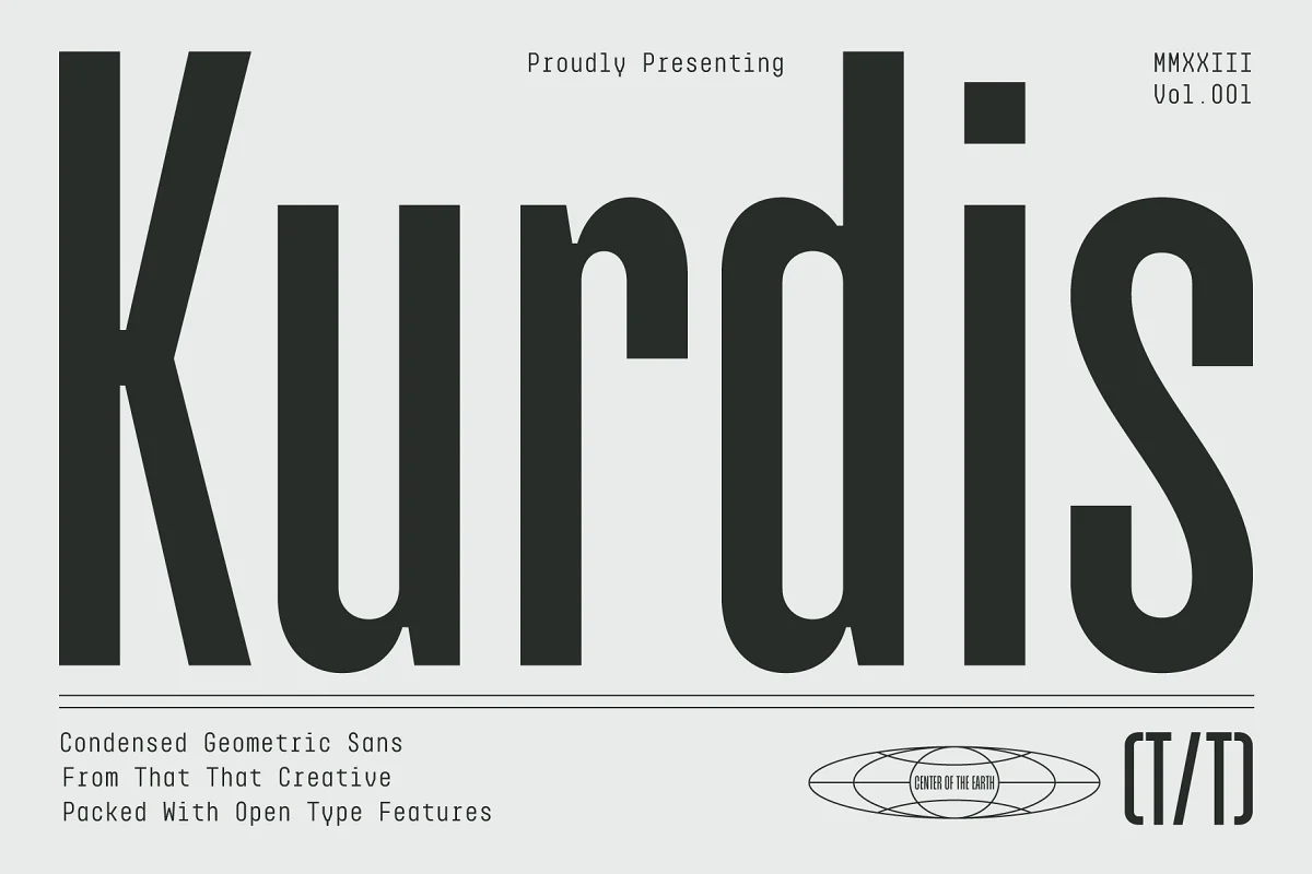 Пример шрифта Kurdis