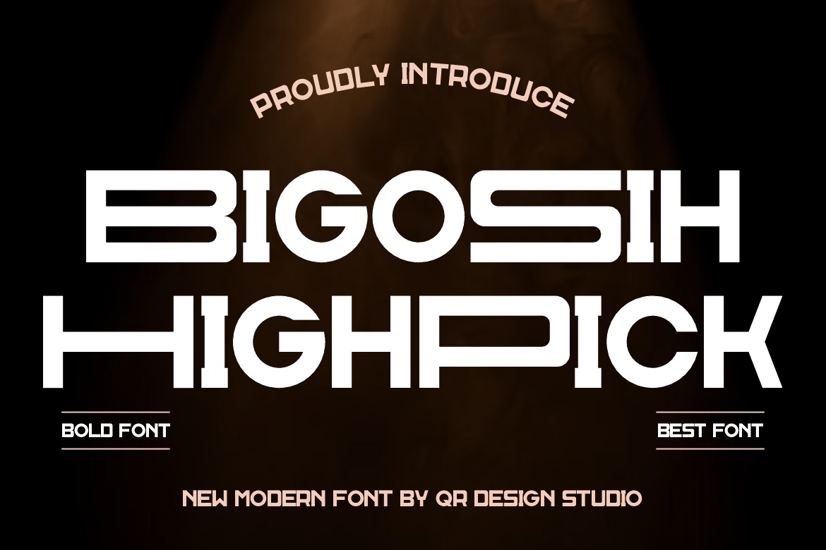 Пример шрифта Bigosih Highpick