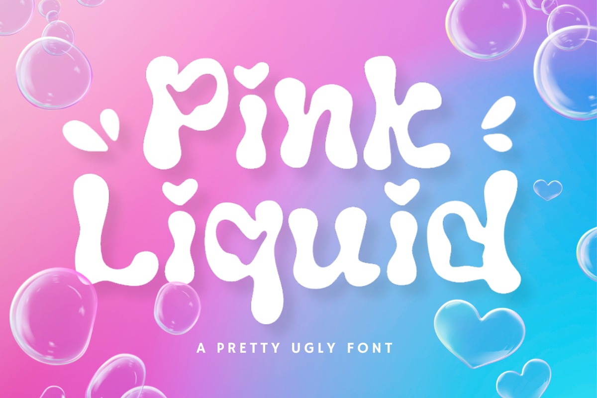 Пример шрифта Pink Liquid