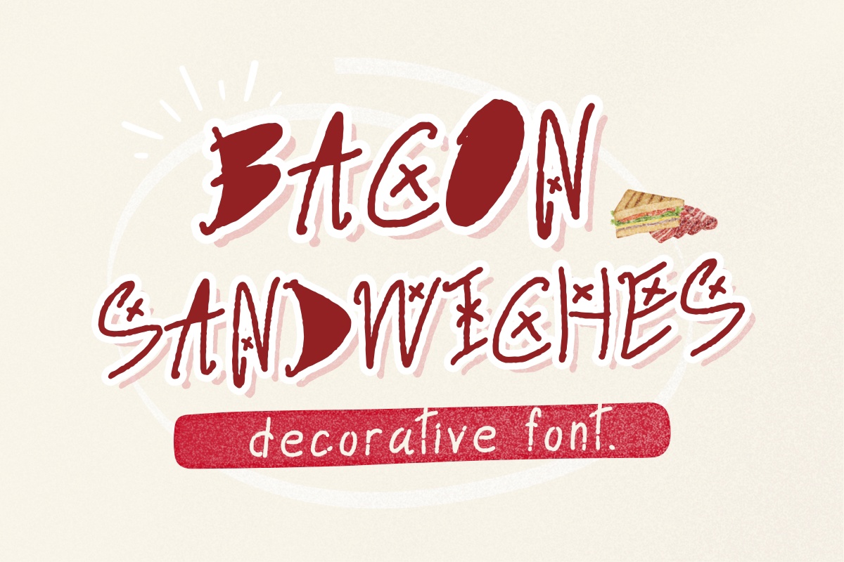Пример шрифта Bacon Sandwiches