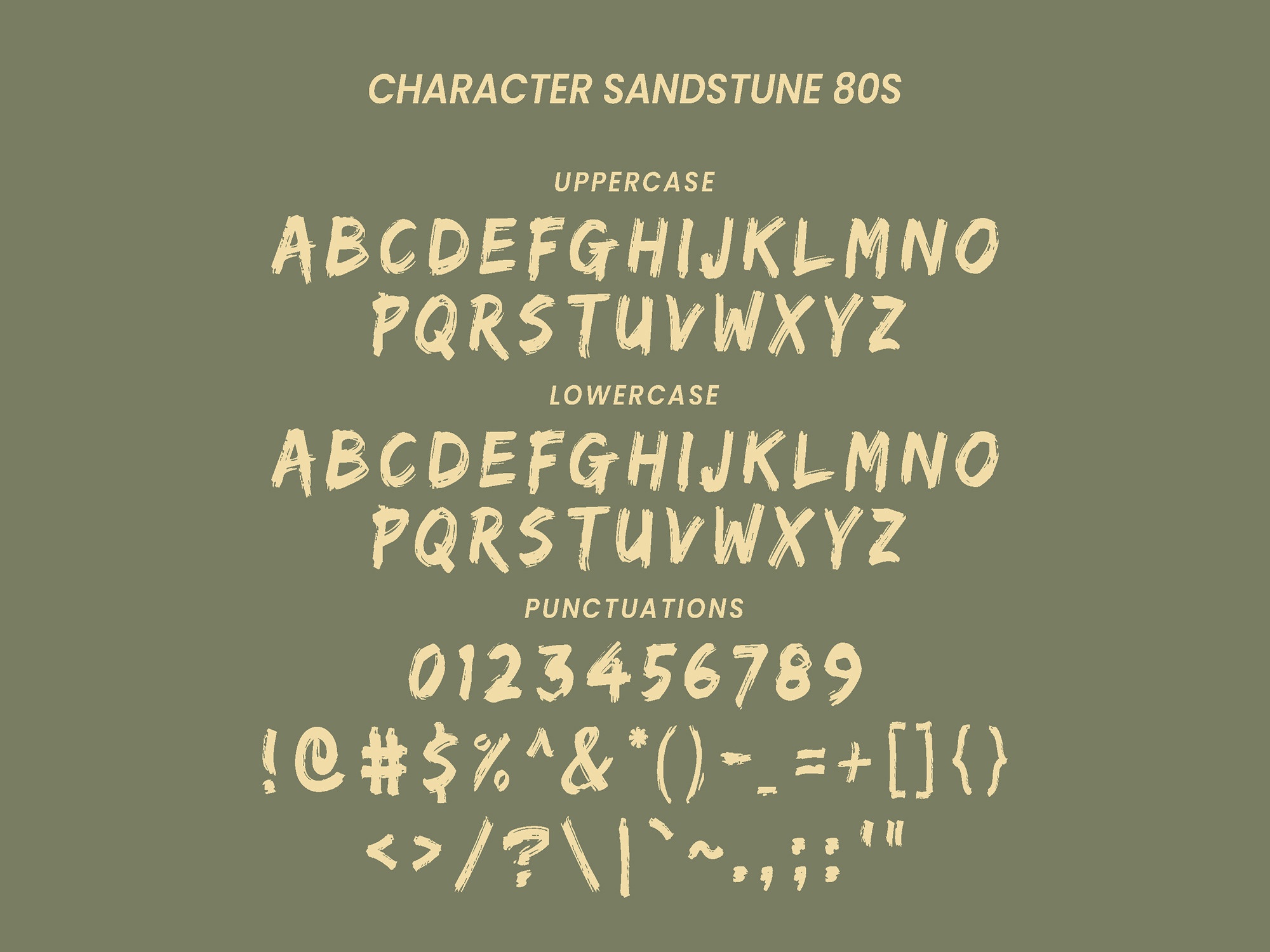 Пример шрифта Sandstune Regular
