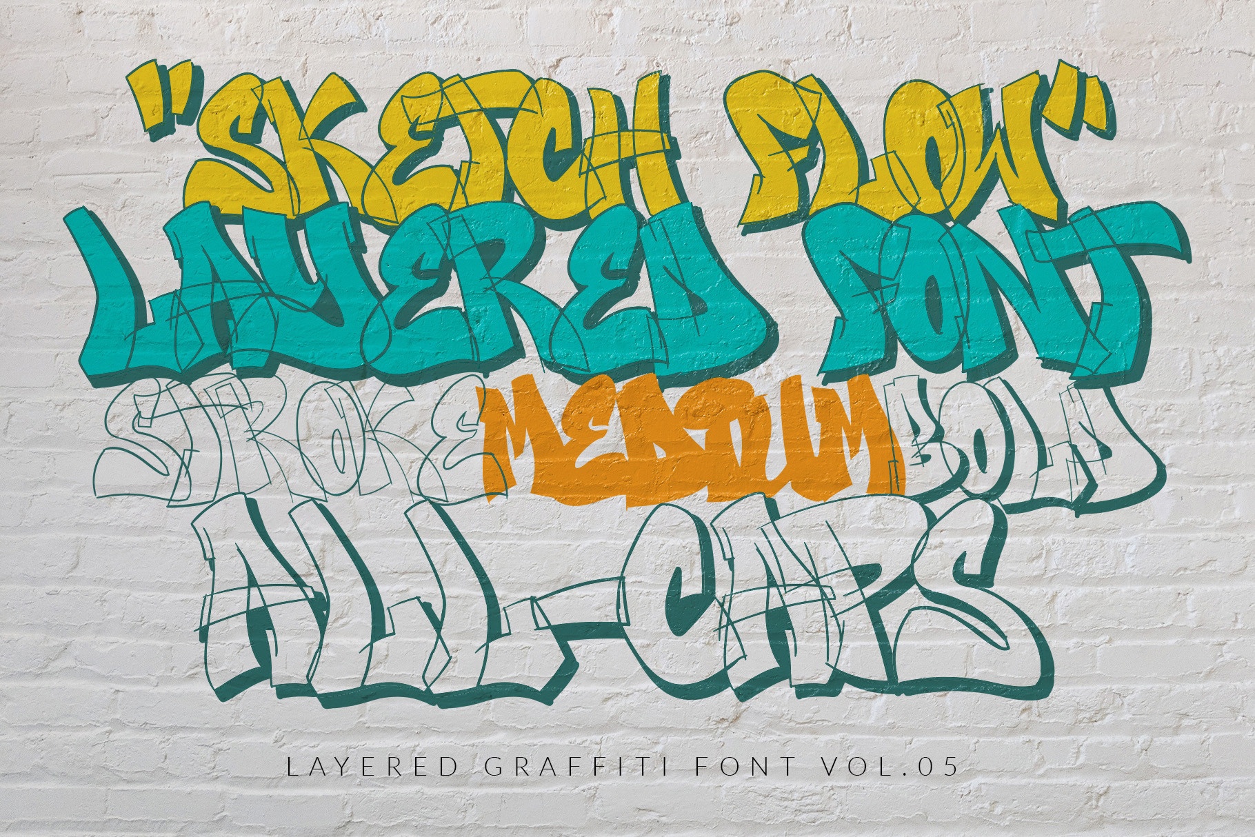 Пример шрифта Sketch Flow Medium