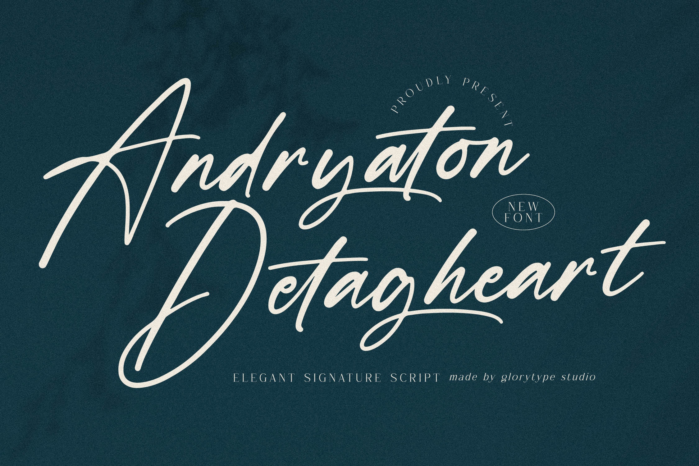 Пример шрифта Andryaton Detagheart Italic