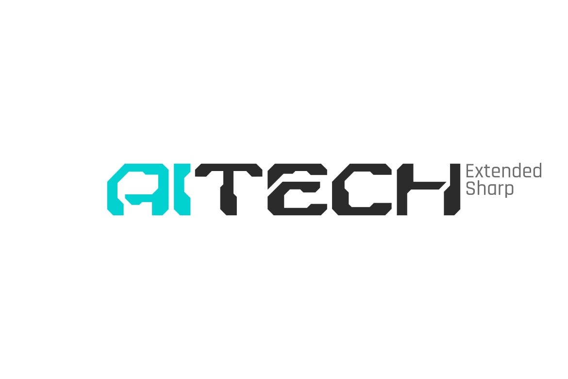 Пример шрифта AiTech Sharp Extended