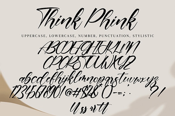 Пример шрифта Think Phink Regular
